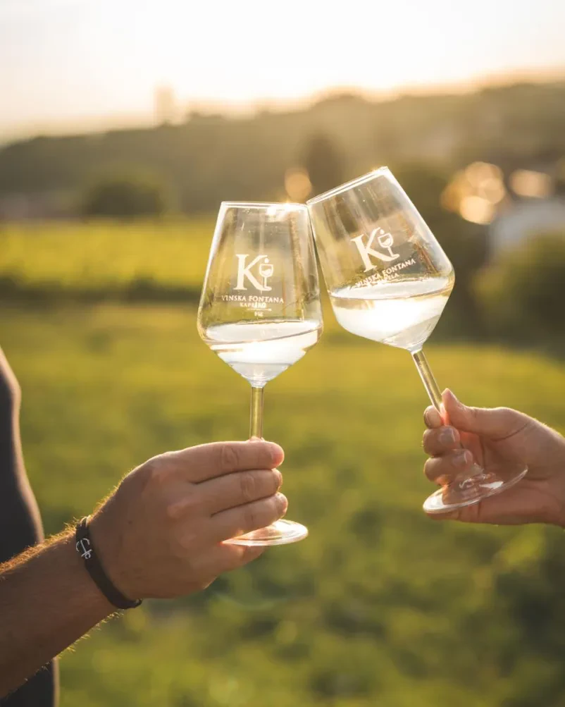 Pokušine vin in vodene degustacije pri vinski fontani Kapela