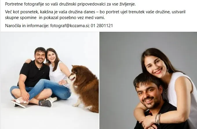 Portretno fotografiranje in družinske fotografije Ljubljana Rudnik