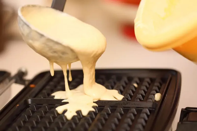 Baking waffles