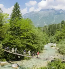 Camp ob reki koritnici soca