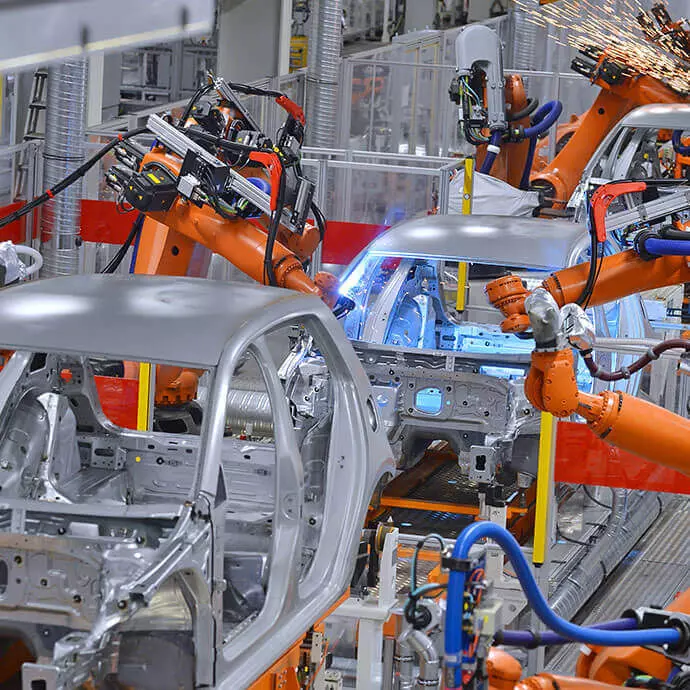 Assembly of robotics for the auto industry 