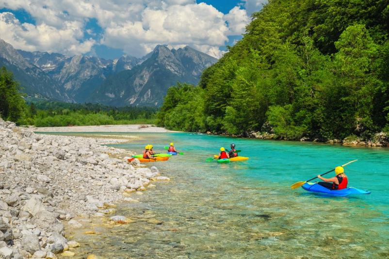 Camping near the Soča river