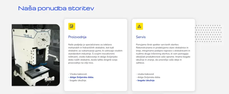 Izdelava stiskalnic Teshla