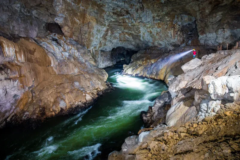 Boat tour of the Planina cave