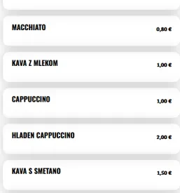 Meni topli napitki